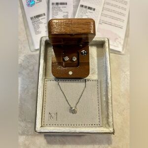 Melanie Casey Diamond and White Gold Theeaded Necklace and Earring Set